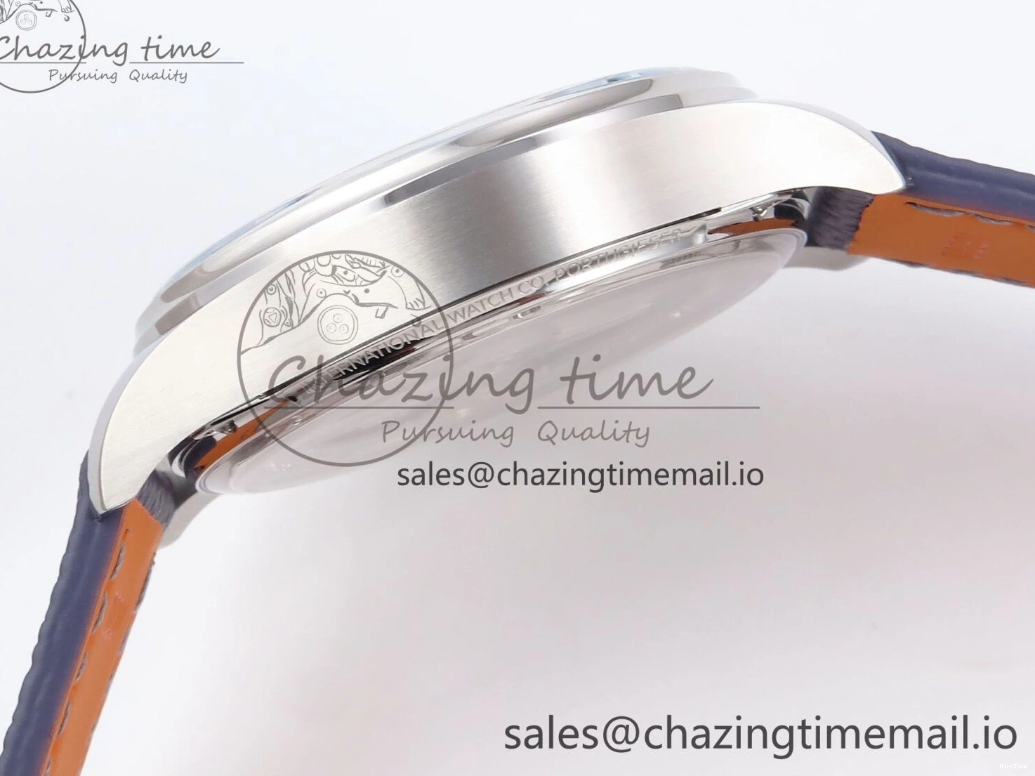 MIROTIME 0601 Lightweight Portugieser Automatic SS IW501708 APSF 1:1 Best Edition Light Blue Dial on Gray Leather Strap A 7012